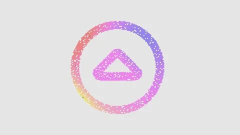 Icon caret circle up is made up of LED square shapes that shimmer and flicker. Stock Footage 296728731