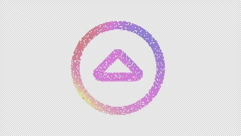 Icon caret circle up is made up of LED square shapes that shimmer and flicker. Vídeos de archivo 296730520