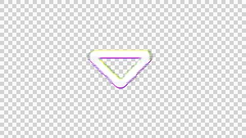 Icon caret down is distorted. Glitch. Noise, chromatic aberration, geometric Stock Illustration