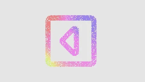 Icon caret square left is made up of LED square shapes that shimmer and flicker. Vídeos de archivo 291978454