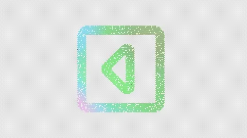 Icon caret square left is made up of LED square shapes that shimmer and flicker. Vídeos de archivo 291986219