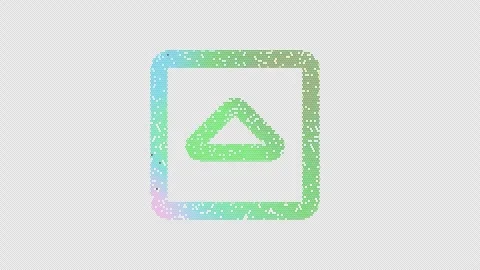 Icon caret square up is made up of LED square shapes that shimmer and flicker. Stock Footage 291986008