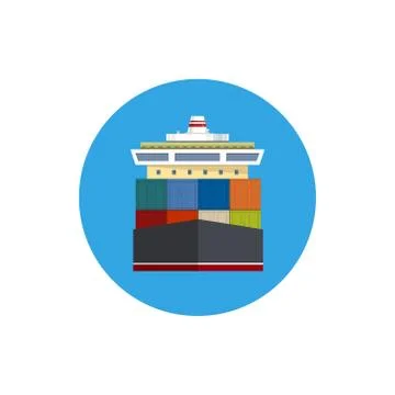 Icon cargo container ship イラスト素材