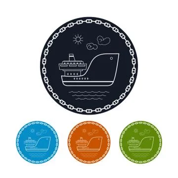 Icon  cargo ship, vector illustration Stock Illustration
