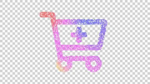 Icon cart plus is made up of LED square shapes. There are bright diodes and 스톡 일러스트