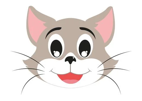 Icon of Cat Face. Animals. Vector Kitty Face Stock Illustration