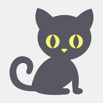 Icon cat. Illustration of halloween elements. Icon in flat style. Illustrazione stock