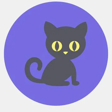 Icon cat. Illustration of halloween elements. Icon in color mate style. Stock Illustration