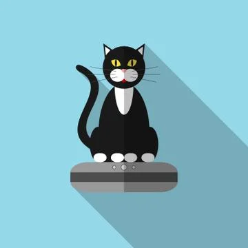 Icon of a cat on vacuum cleaner Stock-Illustration