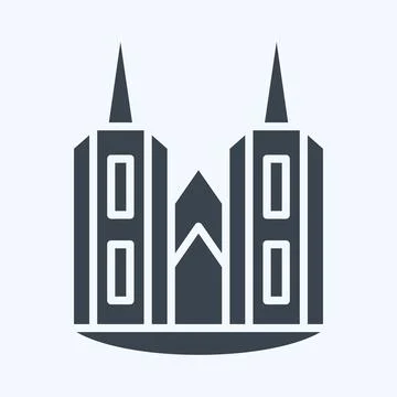 Icon Cathedral. related to House symbol. glyph style. design editable Stock Illustration