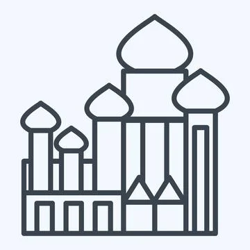 Icon Cathedral Of Saint Basil. related to Russia symbol. line style. simple.. Stock-Illustration