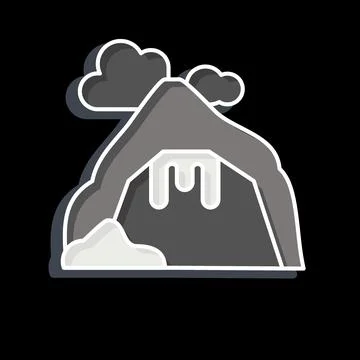 Icon Cave. related to Alaska symbol. glossy style. simple design editable. .. Stock Illustration