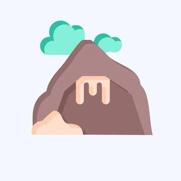 Icon Cave. related to Alaska symbol. flat style. simple design editable. si.. Stock Illustration