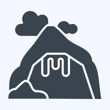 Icon Cave. related to Alaska symbol. glyph style. simple design editable. s.. Stock Illustration