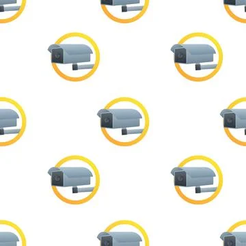 Icon with cctv pattern on white background. Silhouette symbol. Camera icon Stock Illustration