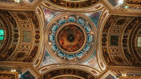Icon On The Ceiling Of St Isaacs Cathedral Stock-Footage 77365010
