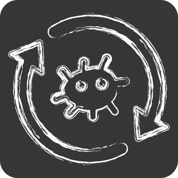 Icon Cell Reprogramming. related to Bioengineering symbol. chalk Style イラスト素材