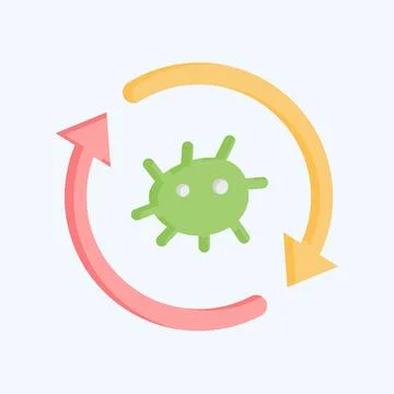 Icon Cell Reprogramming. related to Bioengineering symbol. flat style イラスト素材