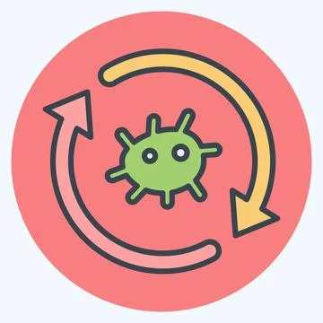 Icon Cell Reprogramming. related to Bioengineering symbol. color mate style イラスト素材