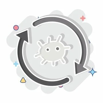 Icon Cell Reprogramming. related to Bioengineering symbol. comic style Stock Illustration