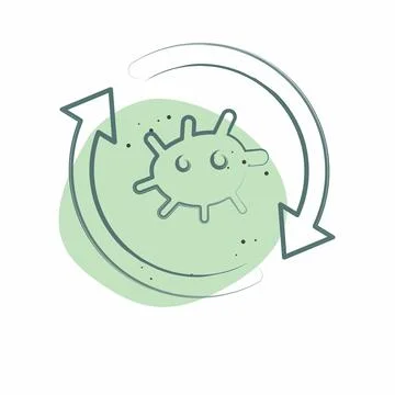 Icon Cell Reprogramming. related to Bioengineering symbol. Color Spot Style イラスト素材