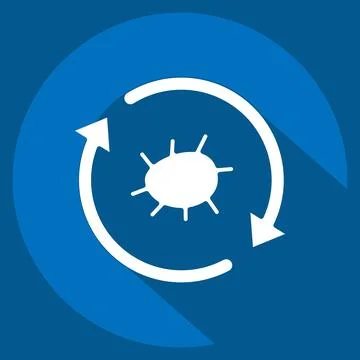 Icon Cell Reprogramming. related to Bioengineering symbol. long shadow style イラスト素材