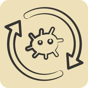Icon Cell Reprogramming. related to Bioengineering symbol. hand drawn style イラスト素材