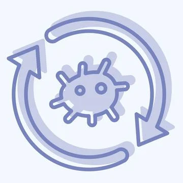 Icon Cell Reprogramming. related to Bioengineering symbol. two tone style イラスト素材