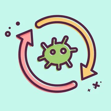 Icon Cell Reprogramming. related to Bioengineering symbol. MBE style イラスト素材