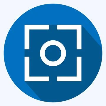 Icon Center Focus - Long Shadow Style - Simple illustration,Editable stroke Stock Illustration