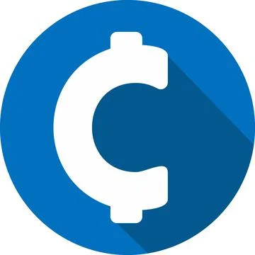 Icon Cents - Long Shadow Style Stock Illustration
