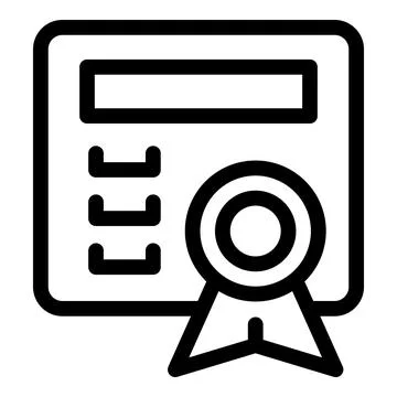 Icon of certificate document awarding graduation diploma Stock Illustration