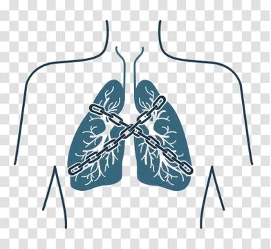 Icon chain-bound asthma Stock Illustration