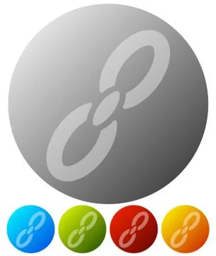 Icon with chain link symbol for connection, appendix, attachment concepts Stock Illustration