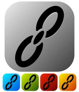 Icon with chain link symbol for connection, appendix, attachment concepts Stock Illustration