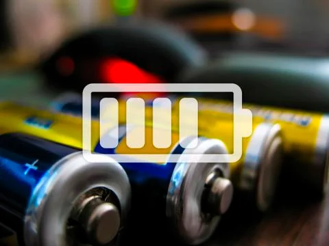 Icon charged battery Stock Illustration