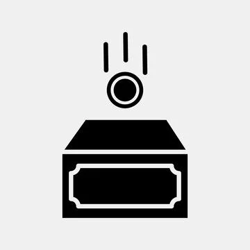 Icon charity. Islamic elements of Ramadhan, Eid Al Fitr, Eid Al Adha. Icons.. Stock Illustration
