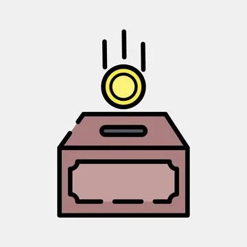 Icon charity. Islamic elements of Ramadhan, Eid Al Fitr, Eid Al Adha. Icons.. Stock Illustration