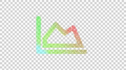 Icon chart area is made up of LED square shapes. There are bright diodes and Illustrazione stock