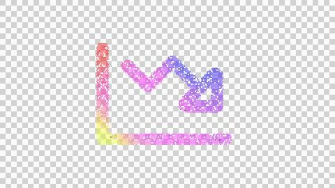 Icon chart line down is made up of LED square shapes. There are bright diodes イラスト素材
