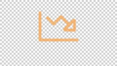 Icon chart line down is made of yellow grains of sand. Some grains of sand fall Stock Illustration