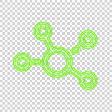 Icon chart network from the flow of energy of green color. Shimmering neon Stock Illustration
