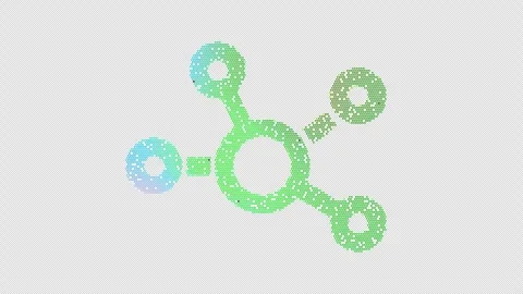 Icon chart network is made up of LED square shapes that shimmer and flicker. Stock Footage 296730262