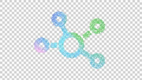 Icon chart network is made up of LED square shapes. There are bright diodes and Stock Illustration