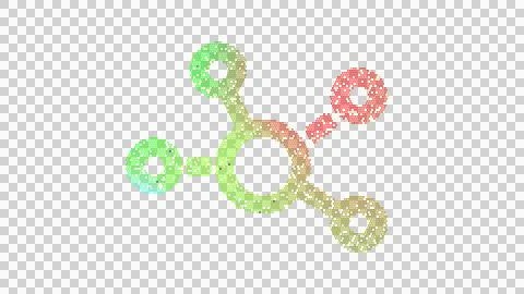 Icon chart network is made up of LED square shapes. There are bright diodes and Illustrazione stock