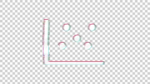Icon chart scatter is distorted. Glitch. Noise, chromatic aberration, geometric Stock Illustration