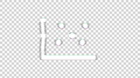 Icon chart scatter is distorted. Glitch. Noise, chromatic aberration, geometric Stock Illustration