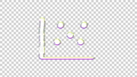 Icon chart scatter is distorted. Glitch. Noise, chromatic aberration, geometric Stock Illustration