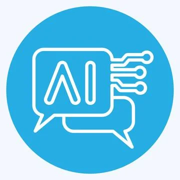 Icon Chat Bot 2. related to Artificial Intelligence symbol. blue eyes style Stock Illustration