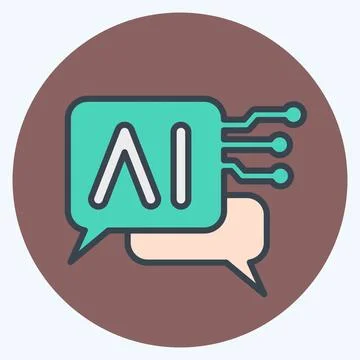 Icon Chat Bot 2. related to Artificial Intelligence symbol. color mate style Stockillustratie